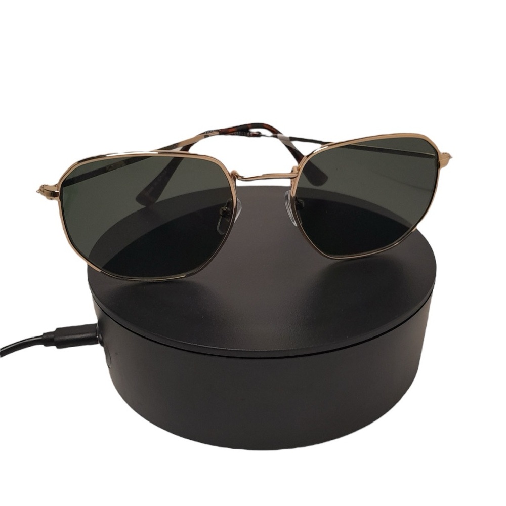 Gradient Round UV Protection Gold Frame Sunglasses - Picture 9 of 9